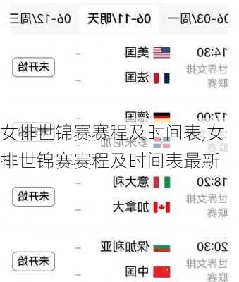 女排世锦赛赛程及时间表,女排世锦赛赛程及时间表最新