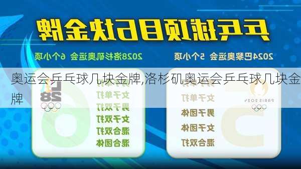 奥运会乒乓球几块金牌,洛杉矶奥运会乒乓球几块金牌