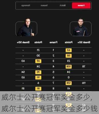 威尔士公开赛冠军奖金多少,威尔士公开赛冠军奖金多少钱