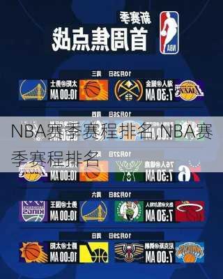 NBA赛季赛程排名,NBA赛季赛程排名