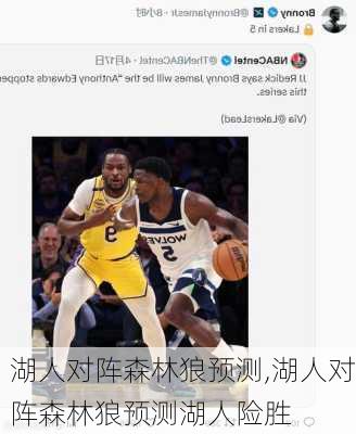 湖人对阵森林狼预测,湖人对阵森林狼预测湖人险胜