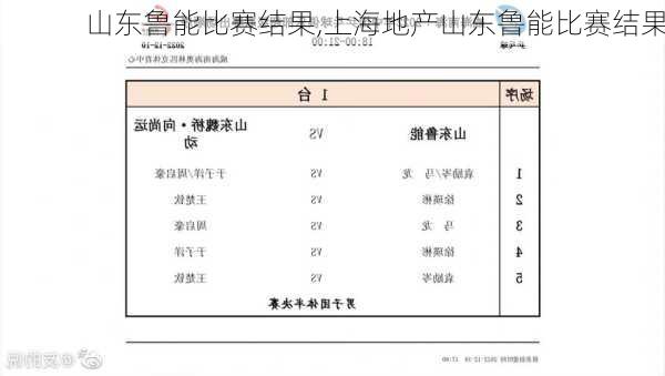 山东鲁能比赛结果,上海地产山东鲁能比赛结果