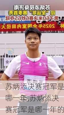 苏炳添决赛冠军是哪一年,苏炳添决赛冠军是哪一年的