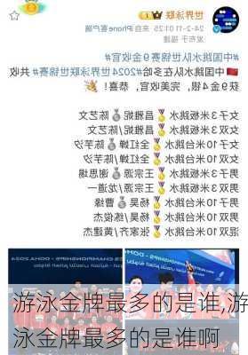 游泳金牌最多的是谁,游泳金牌最多的是谁啊