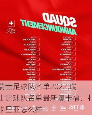 瑞士足球队名单2022,瑞士足球队名单最新奥卡福、扎卡里亚怎么样