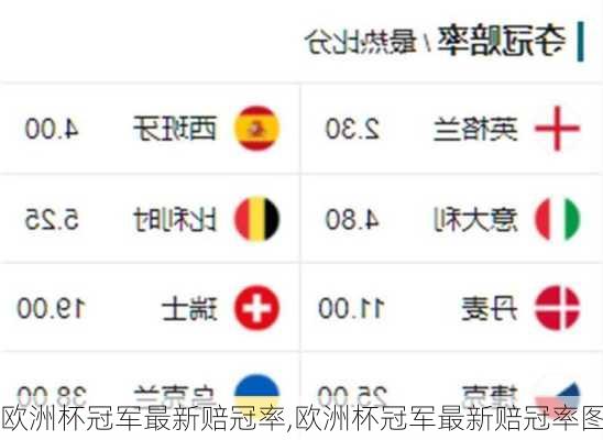 欧洲杯冠军最新赔冠率,欧洲杯冠军最新赔冠率图