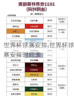 世界杯球赛安排,世界杯球赛安排时间表