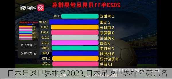 日本足球世界排名2023,日本足球世界排名第几名