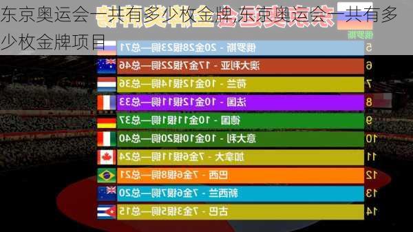 东京奥运会一共有多少枚金牌,东京奥运会一共有多少枚金牌项目