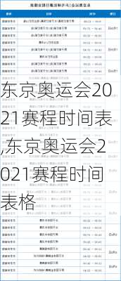 东京奥运会2021赛程时间表,东京奥运会2021赛程时间表格