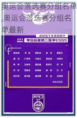奥运会落选赛分组名单,奥运会落选赛分组名单最新