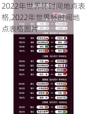 2022年世界杯时间地点表格,2022年世界杯时间地点表格图片