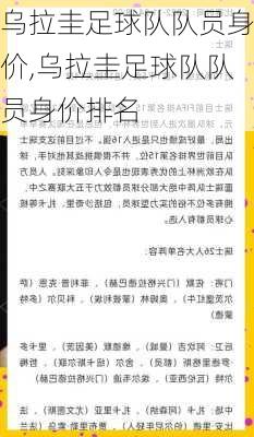 乌拉圭足球队队员身价,乌拉圭足球队队员身价排名