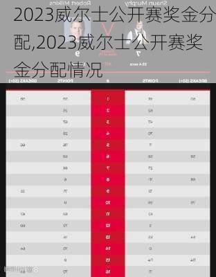 2023威尔士公开赛奖金分配,2023威尔士公开赛奖金分配情况