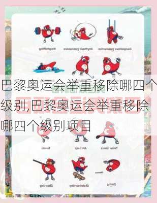 巴黎奥运会举重移除哪四个级别,巴黎奥运会举重移除哪四个级别项目