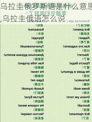 乌拉圭俄罗斯语是什么意思,乌拉圭俄语怎么说