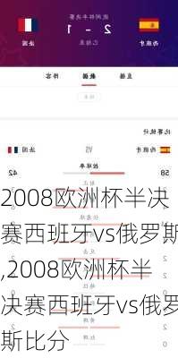 2008欧洲杯半决赛西班牙vs俄罗斯,2008欧洲杯半决赛西班牙vs俄罗斯比分