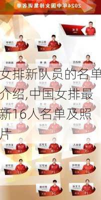 女排新队员的名单介绍,中国女排最新16人名单及照片