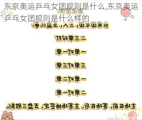 东京奥运乒乓女团规则是什么,东京奥运乒乓女团规则是什么样的