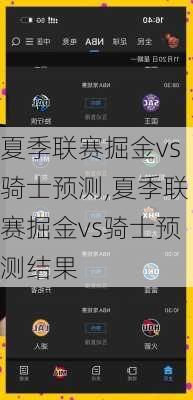 夏季联赛掘金vs骑士预测,夏季联赛掘金vs骑士预测结果