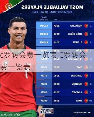 c罗转会费一览表,C罗转会费一览表