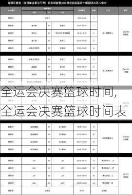 全运会决赛篮球时间,全运会决赛篮球时间表