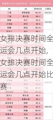 女排决赛时间全运会几点开始,女排决赛时间全运会几点开始比赛