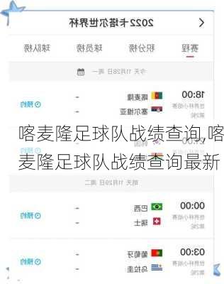喀麦隆足球队战绩查询,喀麦隆足球队战绩查询最新
