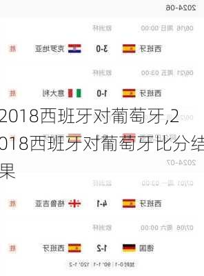 2018西班牙对葡萄牙,2018西班牙对葡萄牙比分结果