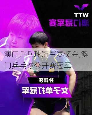 澳门乒乓球冠军赛奖金,澳门乒乓球公开赛冠军
