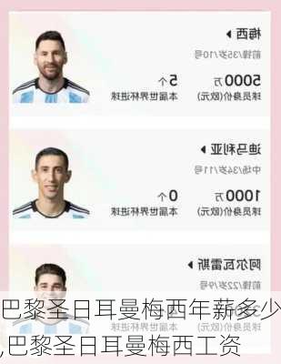 巴黎圣日耳曼梅西年薪多少,巴黎圣日耳曼梅西工资