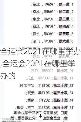 全运会2021在哪里举办,全运会2021在哪里举办的