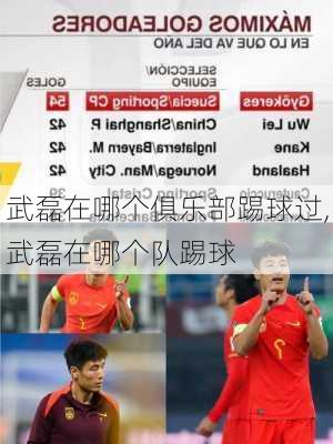 武磊在哪个俱乐部踢球过,武磊在哪个队踢球