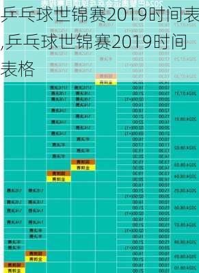 乒乓球世锦赛2019时间表,乒乓球世锦赛2019时间表格