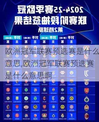欧洲冠军联赛预选赛是什么意思,欧洲冠军联赛预选赛是什么意思啊