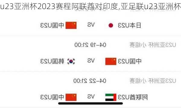 u23亚洲杯2023赛程阿联酋对印度,亚足联u23亚洲杯