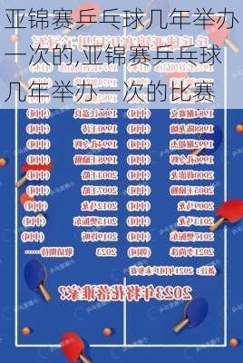 亚锦赛乒乓球几年举办一次的,亚锦赛乒乓球几年举办一次的比赛