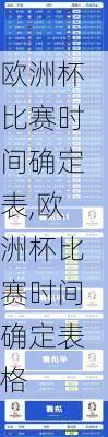 欧洲杯比赛时间确定表,欧洲杯比赛时间确定表格