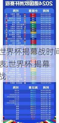 世界杯揭幕战时间表,世界杯 揭幕战