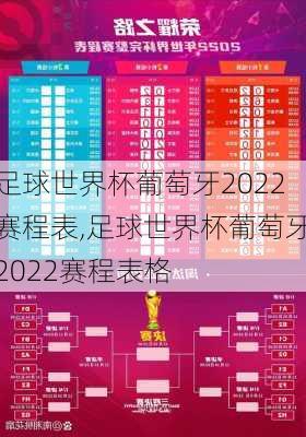 足球世界杯葡萄牙2022赛程表,足球世界杯葡萄牙2022赛程表格