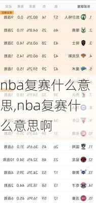 nba复赛什么意思,nba复赛什么意思啊