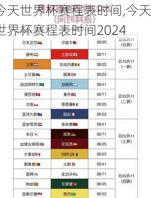 今天世界杯赛程表时间,今天世界杯赛程表时间2024