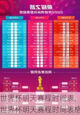 世界杯明天赛程时间表,世界杯明天赛程时间表格