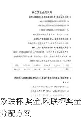 欧联杯 奖金,欧联杯奖金分配方案