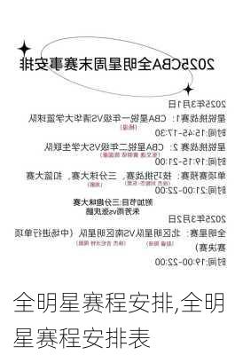 全明星赛程安排,全明星赛程安排表
