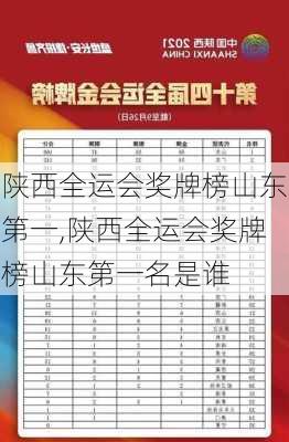 陕西全运会奖牌榜山东第一,陕西全运会奖牌榜山东第一名是谁