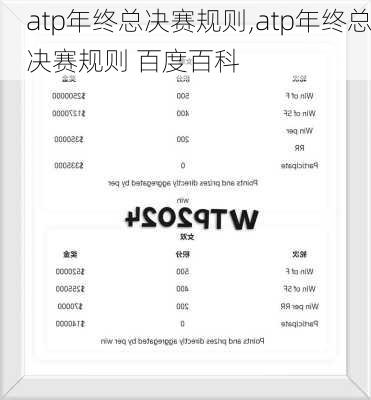 atp年终总决赛规则,atp年终总决赛规则 百度百科