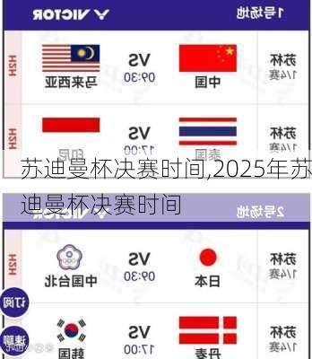 苏迪曼杯决赛时间,2025年苏迪曼杯决赛时间