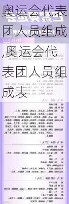 奥运会代表团人员组成,奥运会代表团人员组成表