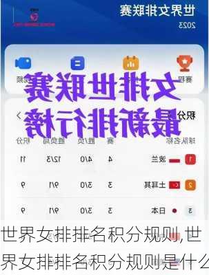 世界女排排名积分规则,世界女排排名积分规则是什么